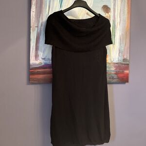 Shin Choi Sz M-L Women Black Sleeveless Sweater Tunic Dress Cowl Neck NWT $177💖